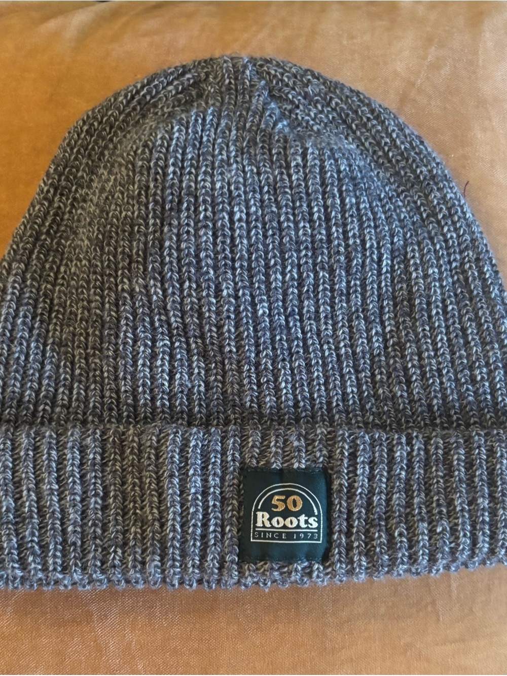 Roots 50 Ribbed Knit Beanie - Charcoal Gray